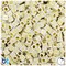 BeadTin White Opaque 6mm Cube Plastic Alpha Beads - Yellow Letter Mix (200pcs)